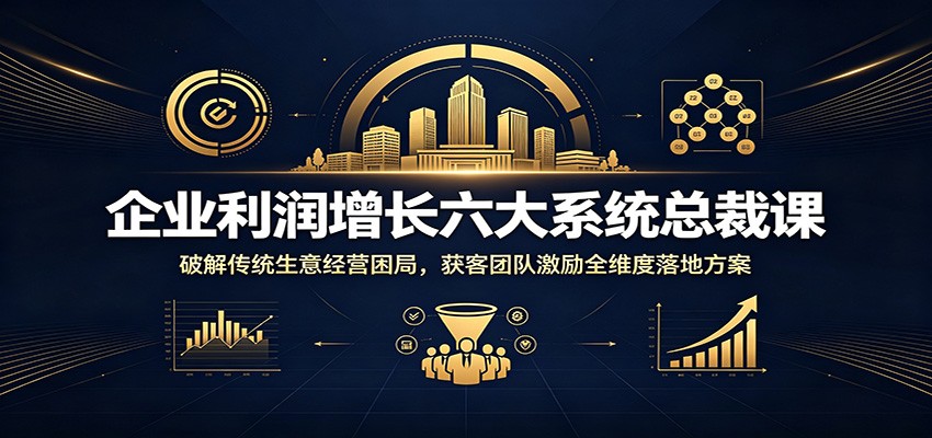 企业利润增长六大系统总裁课:破解传统生意经营困局,获客团队激励全维度落地方案-百盟网