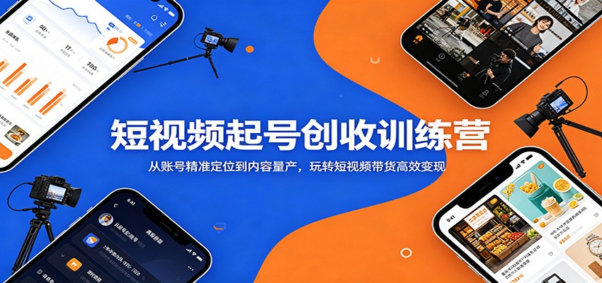 短视频起号创收训练营：从账号精准定位到内容量产，玩转短视频带货高效变现-百盟网
