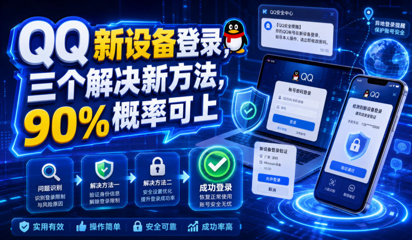 QQ新设备登录,三个解决新方法,90%概率可上-百盟网