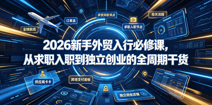 2026新手外贸入行必修课，从求职入职到独立创业的全周期干货-百盟网