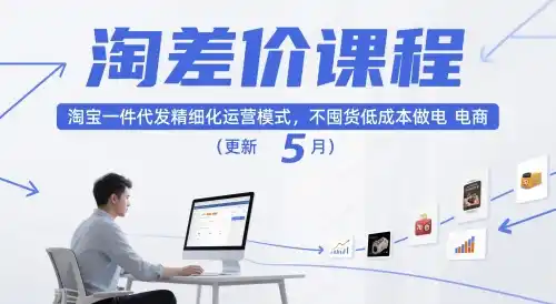 淘差价课程，淘宝一件代发精细化运营模式，不囤货低成本做电商(更新26年8月)-百盟网
