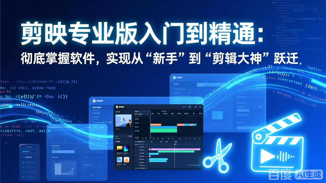 剪映专业版入门到精通:彻底掌握软件,实现从“新手”到“剪辑大神”跃迁-百盟网