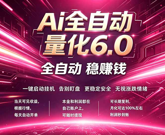 最新AI量化交易6.0，24小时自动运行，绿色稳定！日入1000+-百盟网