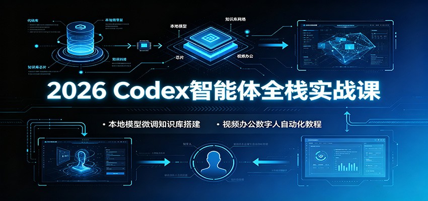 2026 Codex智能体全栈实战课：本地模型微调知识库搭建，视频办公数字人自动化教程-百盟网
