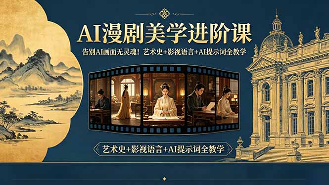 告别AI画面无灵魂!AI漫剧美学进阶课-更新,艺术史+影视语言+AI提示词全教学-百盟网