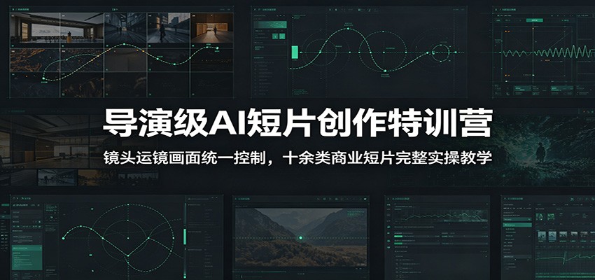 导演级AI短片创作特训营：镜头运镜画面统一控制，十余类商业短片完整实操教学(更新)-百盟网