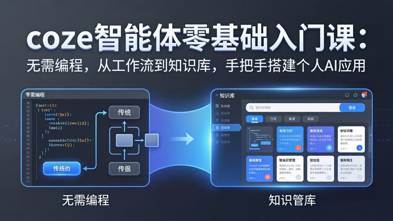 coze智能体零基础入门课：无需编程，从工作流到知识库，手把手搭建个人AI应用-百盟网