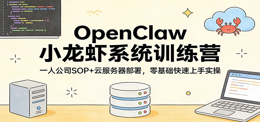 OpenClaw小龙虾系统训练营:一人公司SOP,云服务器部署,零基础快速上手实操-百盟网