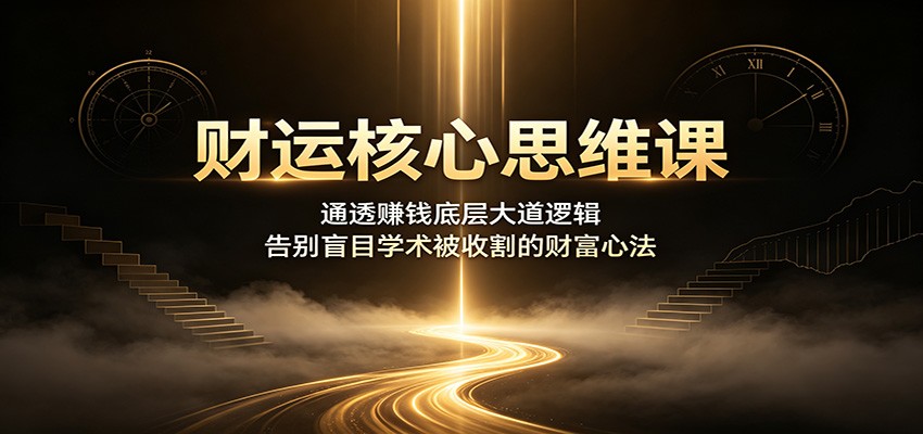 财运核心思维课:通透赚钱底层大道逻辑,告别盲目学术被收割的财富心法-百盟网