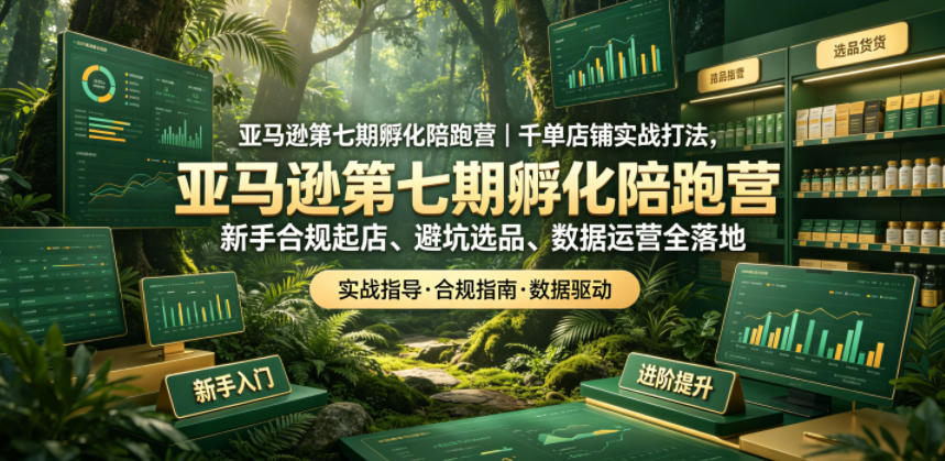 亚马逊孵化陪跑营｜千单店铺实战打法，新手合规起店、避坑选品、数据运营全落地(更新0708)-百盟网