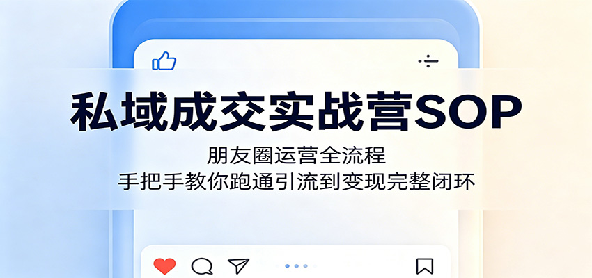 私域成交实战营SOP：朋友圈运营全流程，手把手教你跑通引流到变现完整闭环-百盟网
