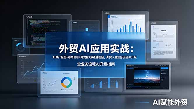 外贸AI应用实战：AI做产品图+市场调研+开发信+多语种视频，外贸人全业务流程AI升级-百盟网