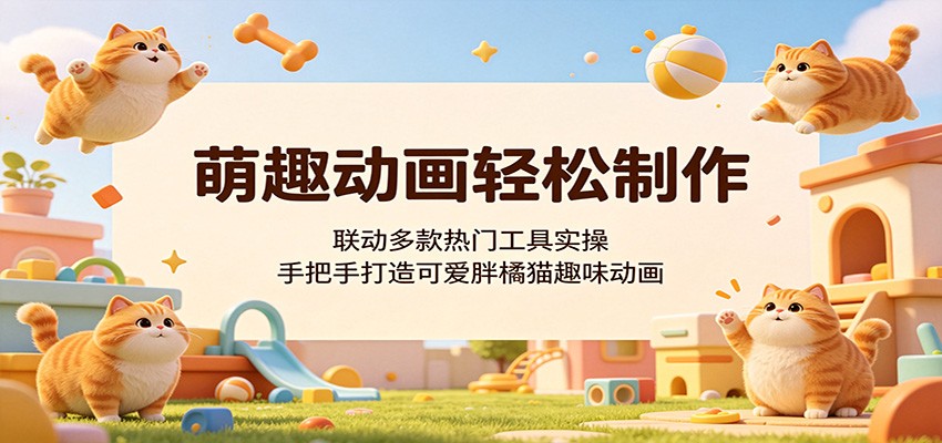 萌趣动画轻松制作,联动多款热门工具实操,手把手打造可爱胖橘猫趣味动画-百盟网