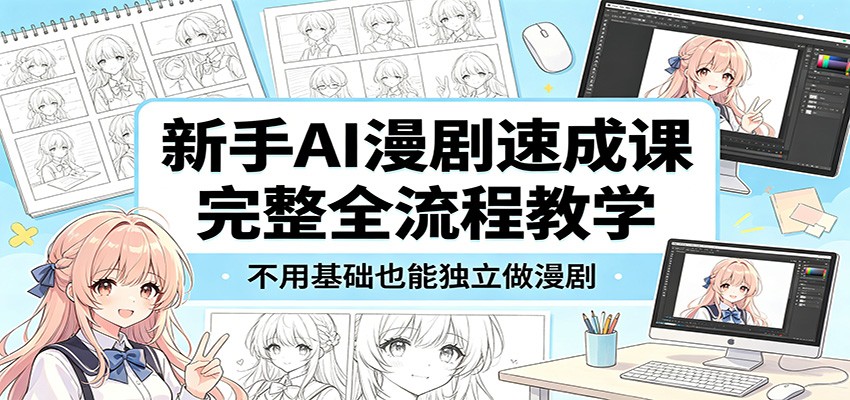 新手AI漫剧速成课：完整全流程教学，不用基础也能独立做漫剧-百盟网
