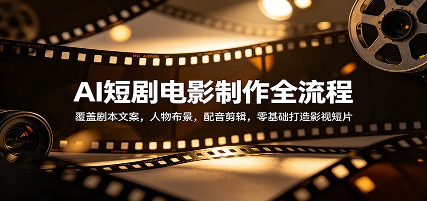 AI短剧电影制作全流程:覆盖剧本文案,人物布景,配音剪辑,零基础打造影视短片-百盟网
