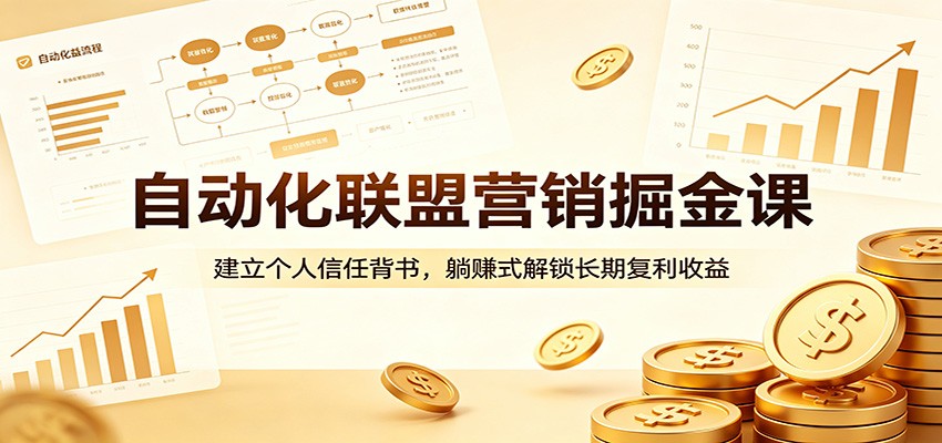 自动化联盟营销掘金课:建立个人信任背书,躺赚式解锁长期复利收益-百盟网
