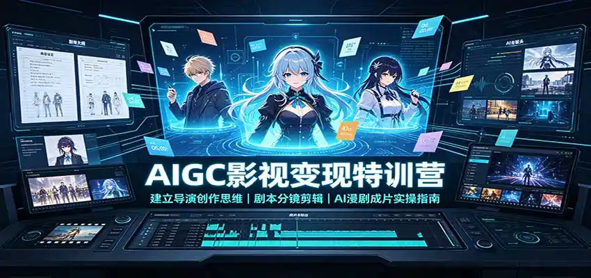 AIGC影视变现特训营：建立导演创作思维，剧本分镜剪辑，AI漫剧成片实操指南-百盟网