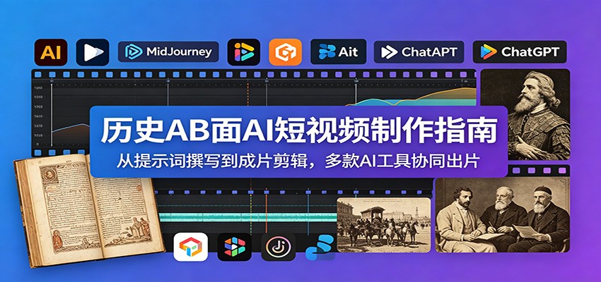 历史AB面AI短视频制作指南：从提示词撰写到成片剪辑，多款AI工具协同出片-百盟网