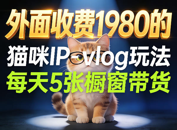 宠物赛道猫咪IP-vlog玩法,26条视频涨粉29W,每天5张橱窗带货拆解-百盟网