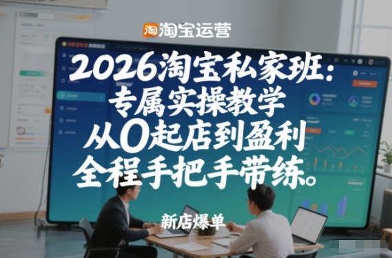 2026淘宝私家班:专属实操教学,从0起店到盈利,全程手把手带练(更新26年2月)-百盟网