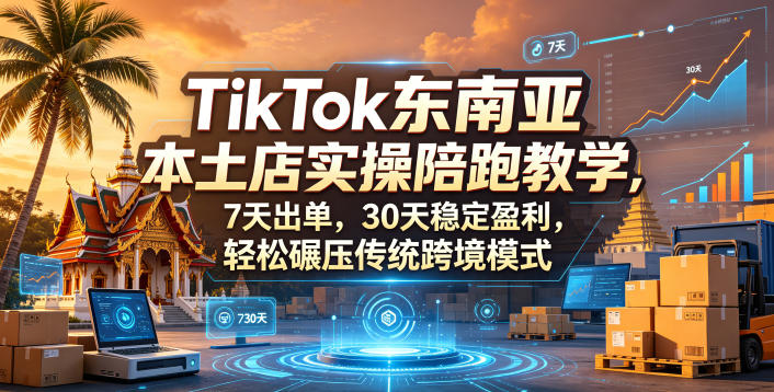 TikTok东南亚本土店实操陪跑教学，7天出单，30天稳定盈利，轻松碾压传统跨境模式(更新0516)-百盟网