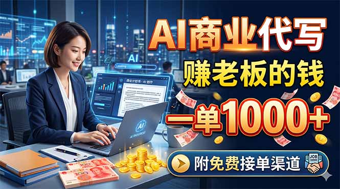 AI商业代写,赚老板的钱,一单1000+,附免费接单渠道-百盟网