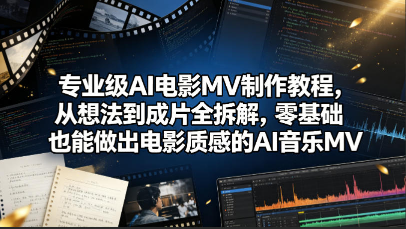 专业级AI电影MV制作教程，从想法到成片全拆解，零基础也能做出电影质感的AI音乐MV-百盟网