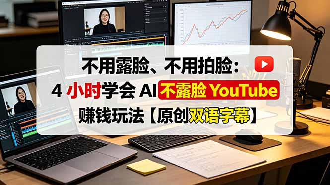 不用露脸、不用拍脸：4 小时学会 AI 不露脸 YouTube 赚钱玩法【原创双语字幕】-百盟网