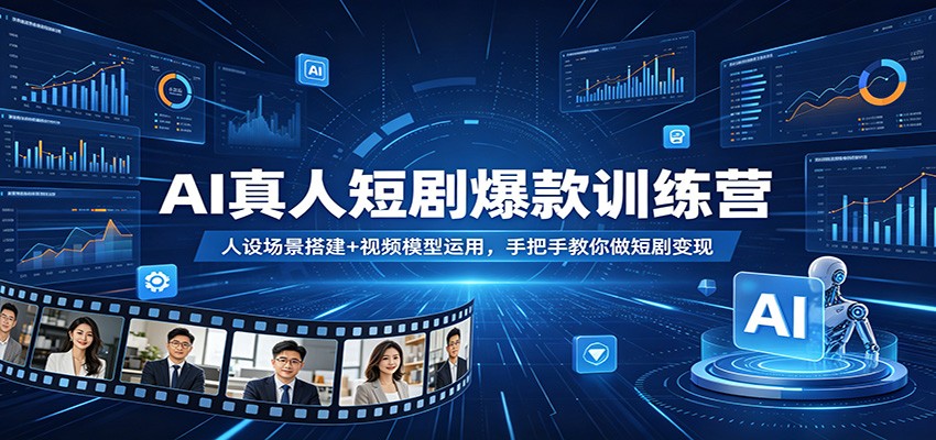 AI真人短剧爆款训练营：人设场景搭建+视频模型运用，手把手教你做短剧变现-百盟网