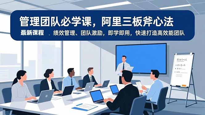 管理团队必学课，阿里三板斧心法、绩效管理、团队激励，即学即用，快速打造高效能团队-百盟网