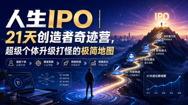 人生IPO︱21天创造者奇迹营，超级个体升级打怪的极简地图-百盟网