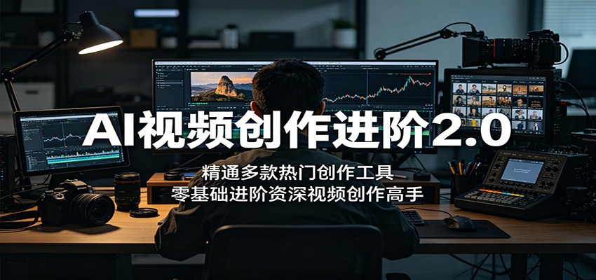 AI视频创作进阶2.0:精通多款热门创作工具,零基础进阶资深视频创作高手-百盟网