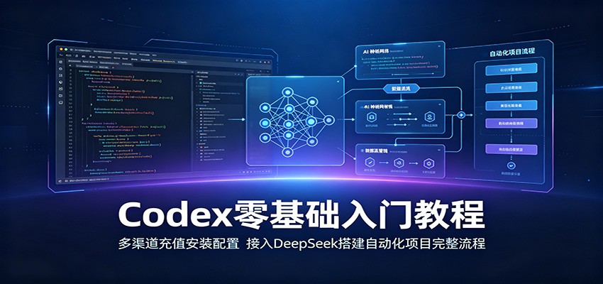 Codex零基础入门教程：多渠道充值安装配置，接入DeepSeek搭建自动化项目完整流程-百盟网