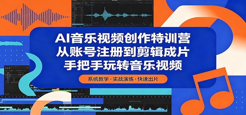 AI音乐视频创作特训营:从账号注册到剪辑成片,手把手玩转音乐视频-百盟网