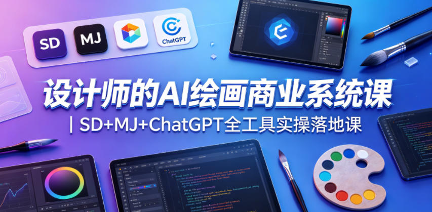 设计师的AI绘画商业系统课｜SD+MJ+ChatGPT全工具实操落地课-百盟网