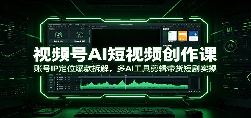 视频号AI短视频创作课：账号IP定位爆款拆解，多AI工具剪辑带货短剧实操-百盟网