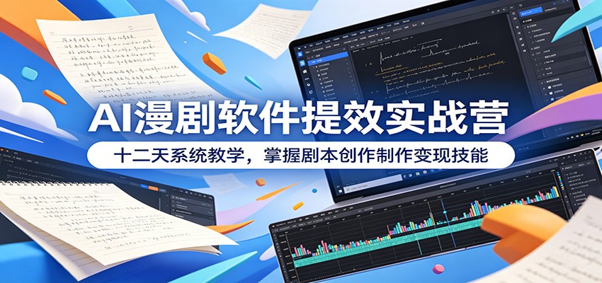 AI漫剧软件提效实战营：十二天系统教学，掌握剧本创作制作变现技能-百盟网