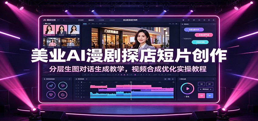 美业AI漫剧探店短片创作：分层生图对话生成教学，视频合成优化实操教程-百盟网