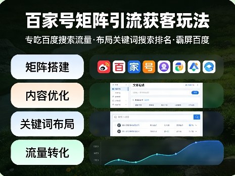百家号矩阵引流获客玩法，专吃百度搜索流量，布局关键词搜索排名，霸屏百度-百盟网