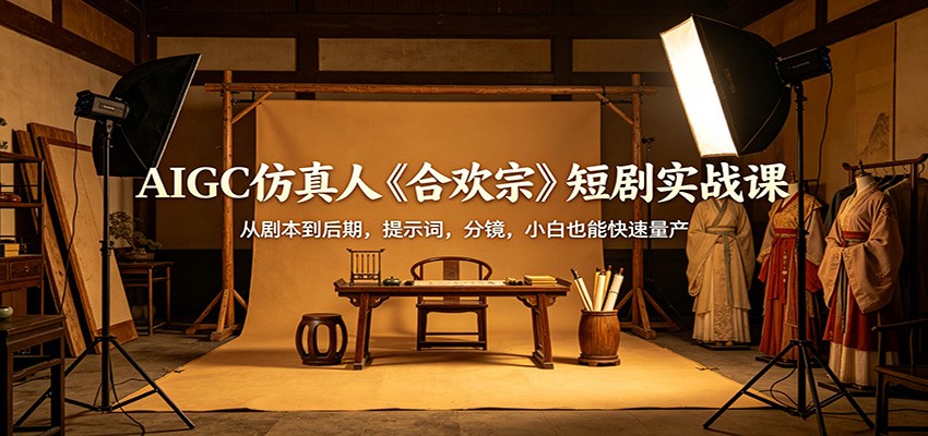 AIGC仿真人《合欢宗》短剧实战课:从剧本到后期,提示词,分镜,小白也能快速量产-百盟网