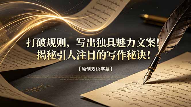 打破规则，写出独具魅力文案！揭秘引人注目的写作秘诀！【原创双语字幕】-百盟网