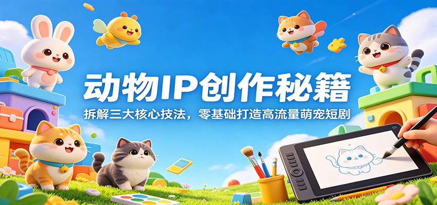 动物IP创作秘籍：拆解三大核心技法，零基础打造高流量萌宠短剧-百盟网
