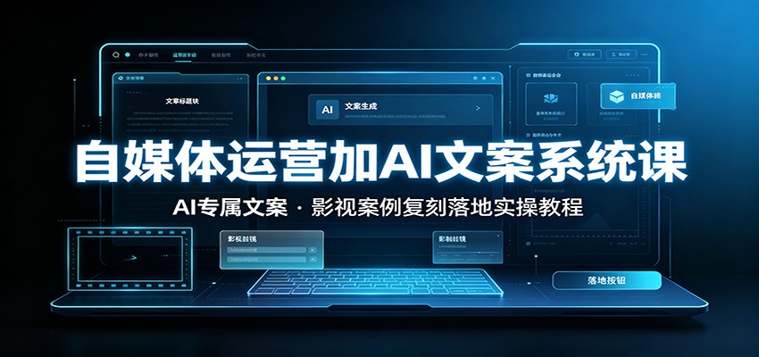 自媒体运营加AI文案系统课：：AI专属文案，影视案例复刻落地实操教程-百盟网