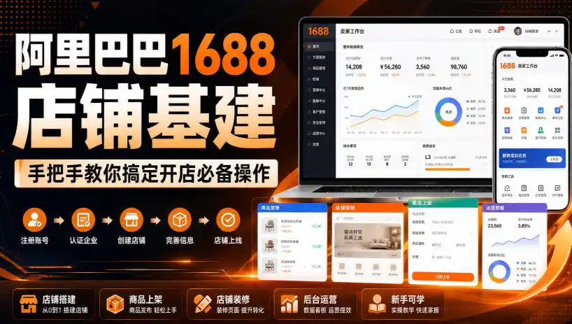 阿里巴巴1688店铺基建,手把手教你搞定开店必备操作(更新8月)-百盟网