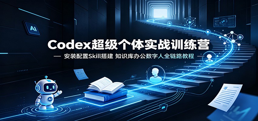 Codex超级个体实战训练营：安装配置Skill搭建，知识库办公数字人全链路教程-百盟网