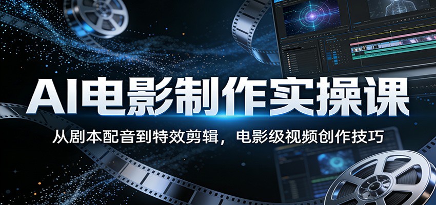 AI电影制作实操课:从剧本配音到特效剪辑,电影级视频创作技巧-百盟网
