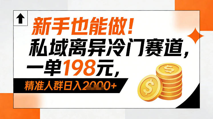 新手也能做！私域离异冷门赛道，一单198，精准人群日入1k+-百盟网