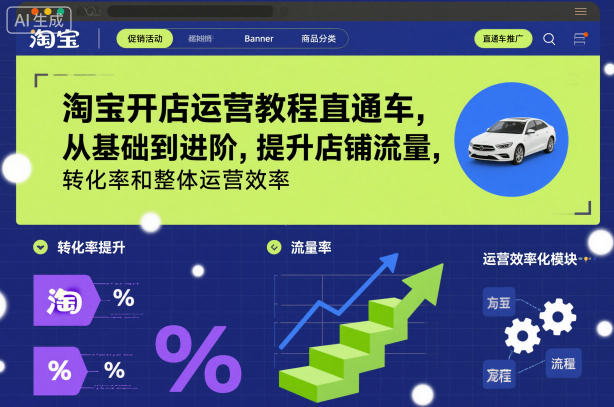 淘宝开店运营教程直通车,从基础到进阶,提升店铺流量,转化率和整体运营效率(更新26年4月20日)-百盟网