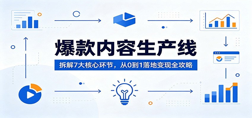 爆款内容生产线:拆解7大核心环节,从0到1落地变现全攻略-百盟网