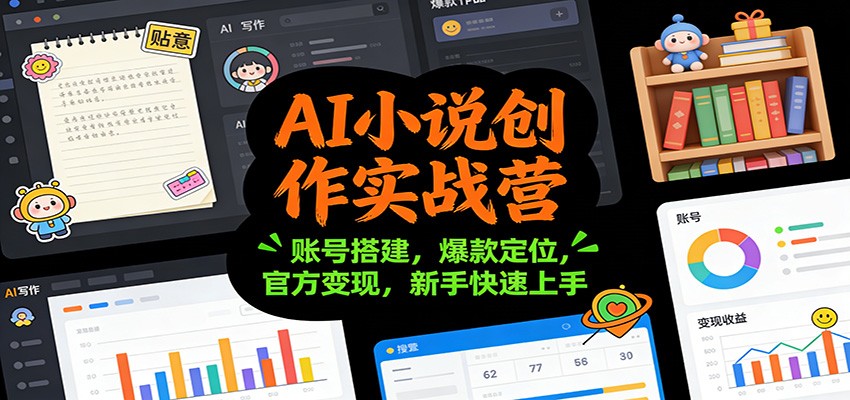 AI小说创作实战营：账号搭建，爆款定位，官方变现，新手快速上手-百盟网